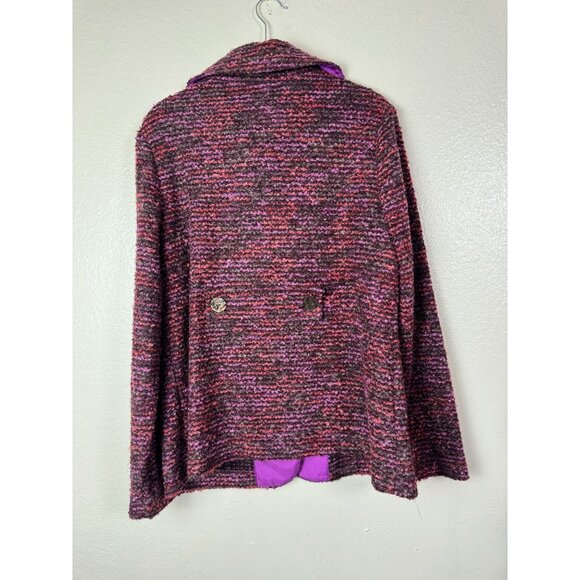 Susan Graver Womens Tweed Button Up Jacket size Medium Wool Blend Pink Purple - Picture 2 of 15